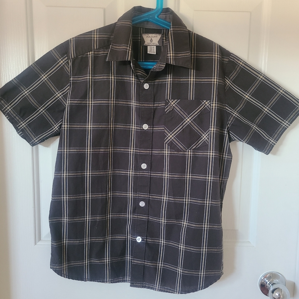 Volcom Kids Plaid Short-sleeved Collared Shirt